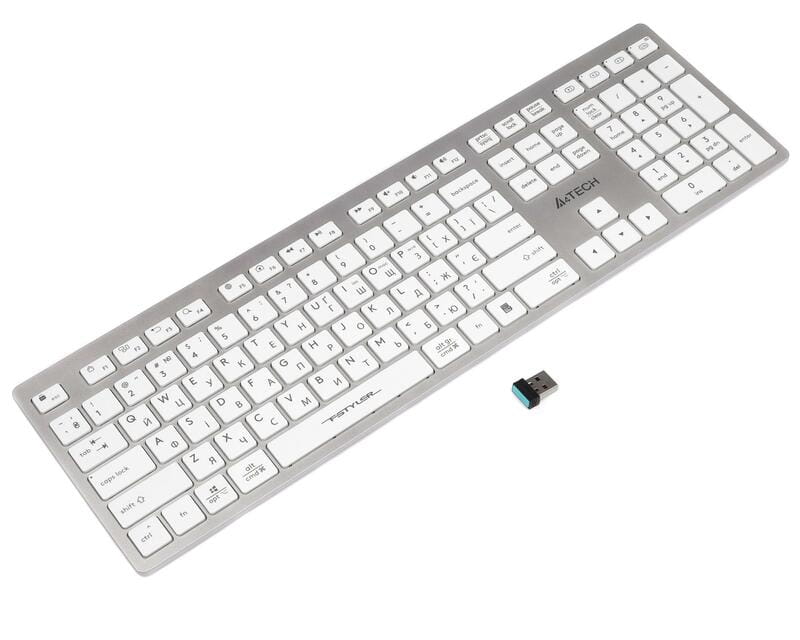 Клавіатура бездротова A4Tech Fstyler FBX50C White