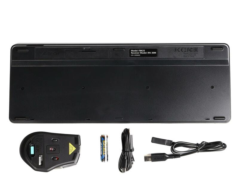 Комплект (клавіатура, миша) бездротовий A4Tech FB2535CS Smoky Grey