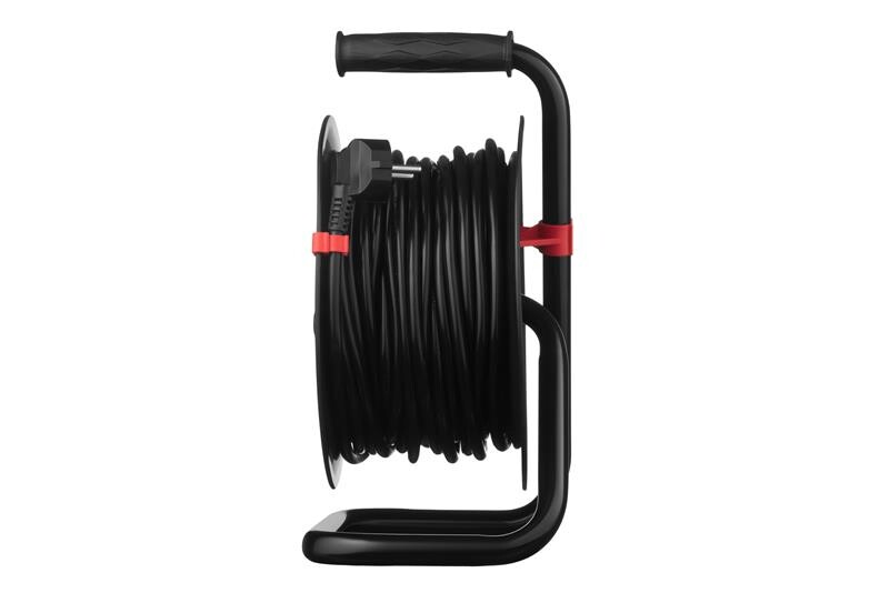 Сетевой удлинитель на катушке 2E 4XSchuko, ІР20, 3G*1.5мм, 20м, black (2E-CR4315IP20M20)