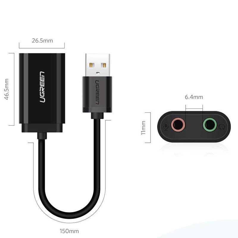 Звукова карта Ugreen US205 Black (30724)
