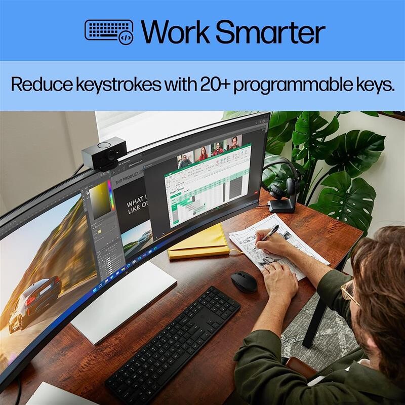 Клавіатура беспроводная HP 450 Programmable WL Black (4R184AA)