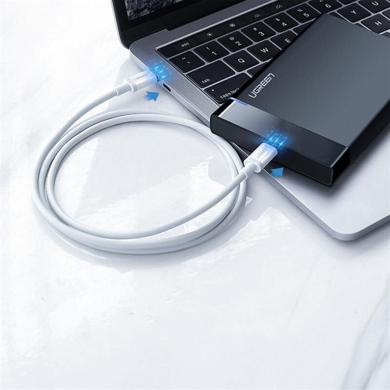 Кабель Ugreen US264 USB-C - USB-C (M/M), 1м, White (60519)