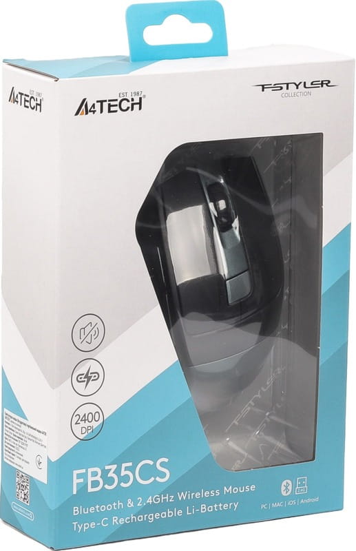 Мышь беспроводная A4Tech Fstyler FB35CS Midnight Green