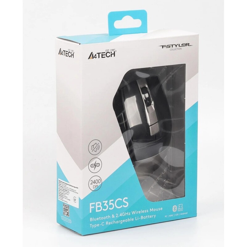 Миша бездротова A4Tech Fstyler FB35CS Smoky Grey