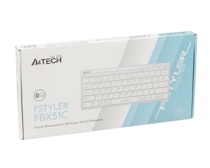 Клавиатура беспроводная A4Tech Fstyler FBX51C White