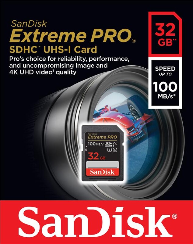 Карта пам`яті SDHC 32GB UHS-I/U3 Class 10 SanDisk Extreme Pro V30 R100/W90MB/s 4K (SDSDXXO-032G-GN4IN)