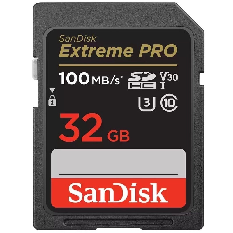 Карта пам`яті SDHC 32GB UHS-I/U3 Class 10 SanDisk Extreme Pro V30 R100/W90MB/s 4K (SDSDXXO-032G-GN4IN)