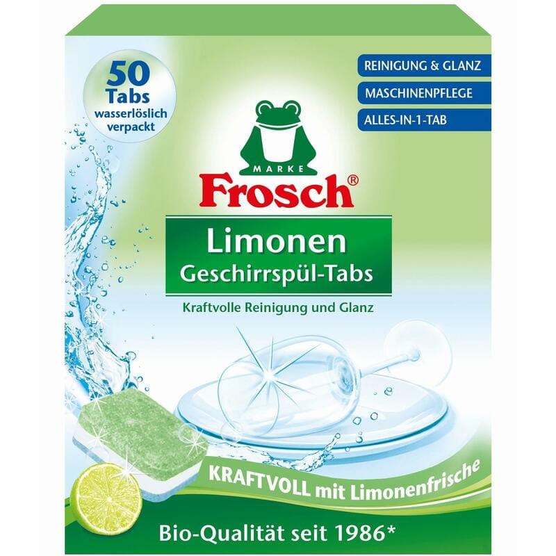 Таблетки для миття посуду Frosch Лимон 50х18г (4001499947315)