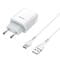 Фото - Зарядное устройство Hoco C72A Glorious (1USB, 2.1А) White (6931474713018) + кабель Type-C | click.ua