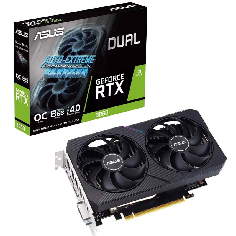 Відеокарта GF RTX 3050 8GB GDDR6 Dual OC V2 Asus (DUAL-RTX3050-O8G-V2)