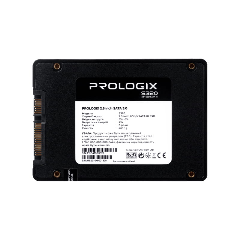 Накопитель SSD  480GB Prologix S320 2.5" SATAIII 3D TLC (PRO480GS320)
