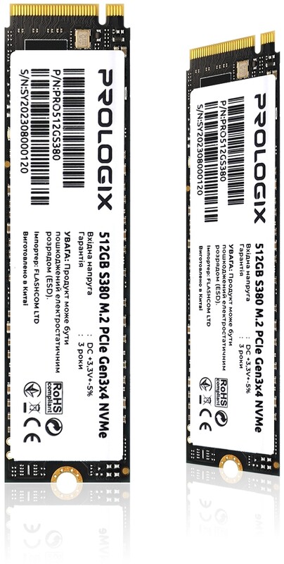 Накопичувач SSD  512GB Prologix S380 M.2 2280 PCIe 3.0 x4 NVMe 3D TLC (PRO512GS380)