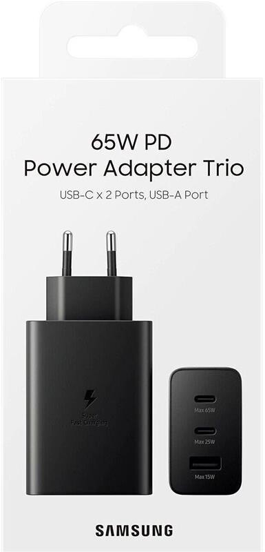 Мережевий зарядний пристрій Samsung Trio 65W Black (EP-T6530NBEGRU)
