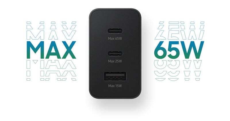 Мережевий зарядний пристрій Samsung Trio 65W Black (EP-T6530NBEGRU)