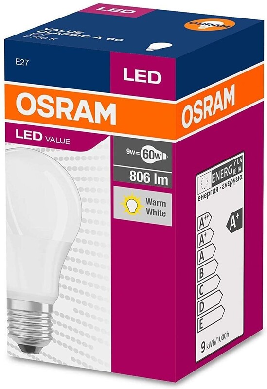 Лампа світлодіодна Osram LED Value Е27 8.5-60W 2700K 220V A60 (4052899326842)