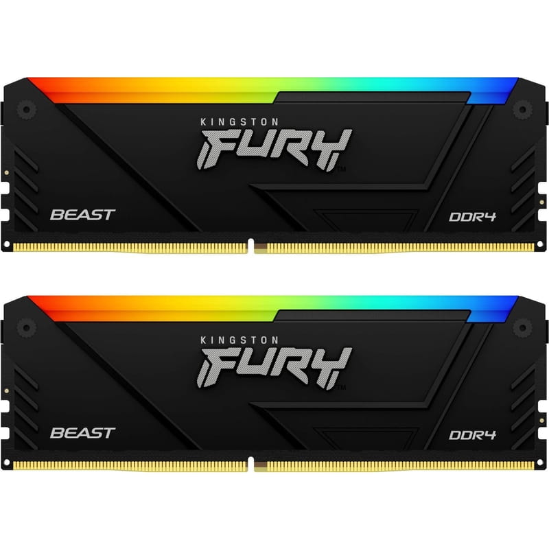 Модуль пам`яті DDR4 2x16GB/3200 Kingston Fury Beast RGB Black (KF432C16BB12AK2/32)