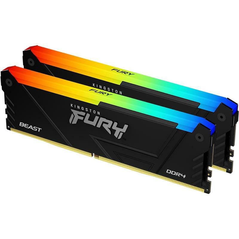 Модуль пам`яті DDR4 2x16GB/3200 Kingston Fury Beast RGB Black (KF432C16BB12AK2/32)
