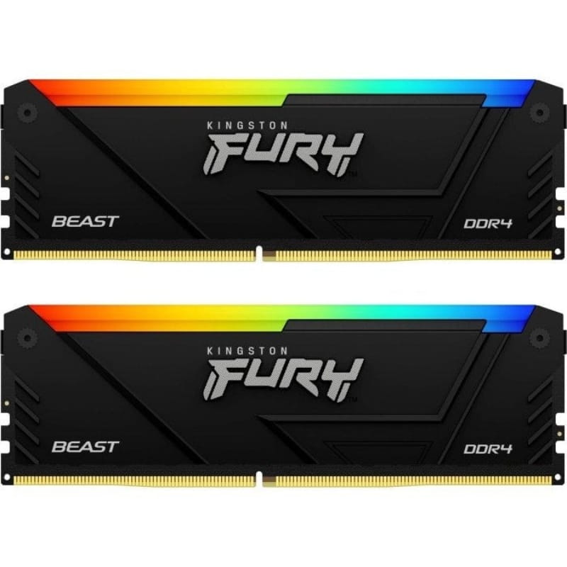 Модуль пам`яті DDR4 2x8GB/3200 Kingston Fury Beast RGB Black (KF432C16BB2AK2/16)