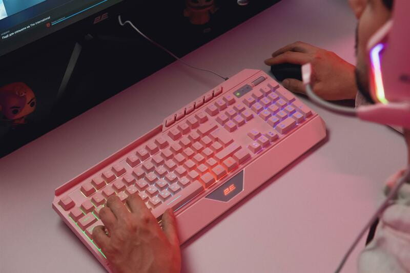 Клавиатура 2E Gaming KG315 RGB USB Pink Ukr (2E-KG315UPK)