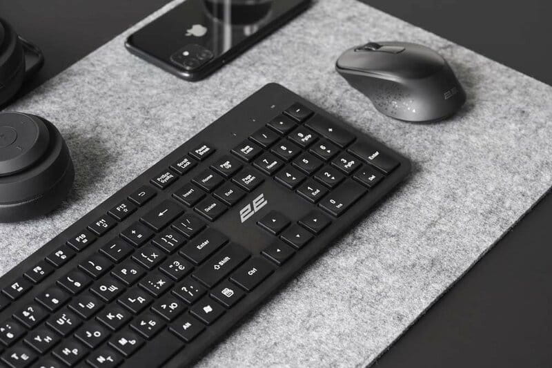 Клавиатура беспроводная 2E KS260 WL EN/UKR Black (2E-KS260WB)