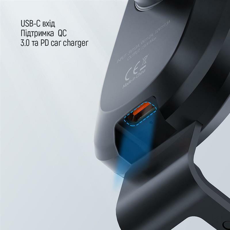 Бездротовий зарядний пристрій ColorWay Air Vent Car Wireless Charger 15W Black (CW-CHAW038Q-BK)