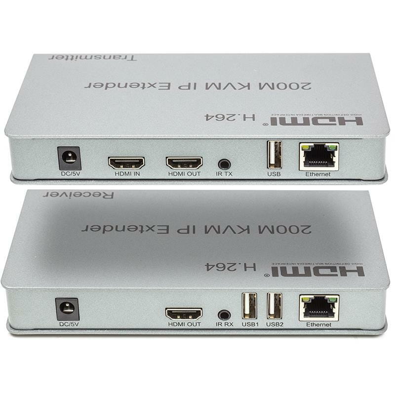 Удлинитель HDMI сигнала PowerPlant HDMI 1080P/60hz, до 200м, через CAT5E/6 (HDES200-KVM) (CA912940)