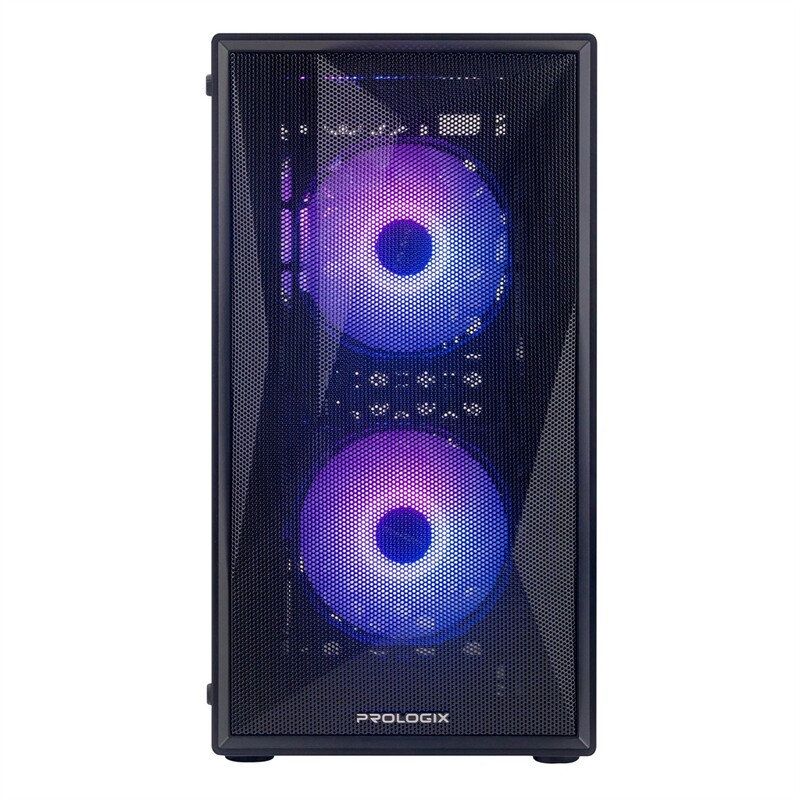 Корпус Prologix E102 Tempered Glass&Mesh Black