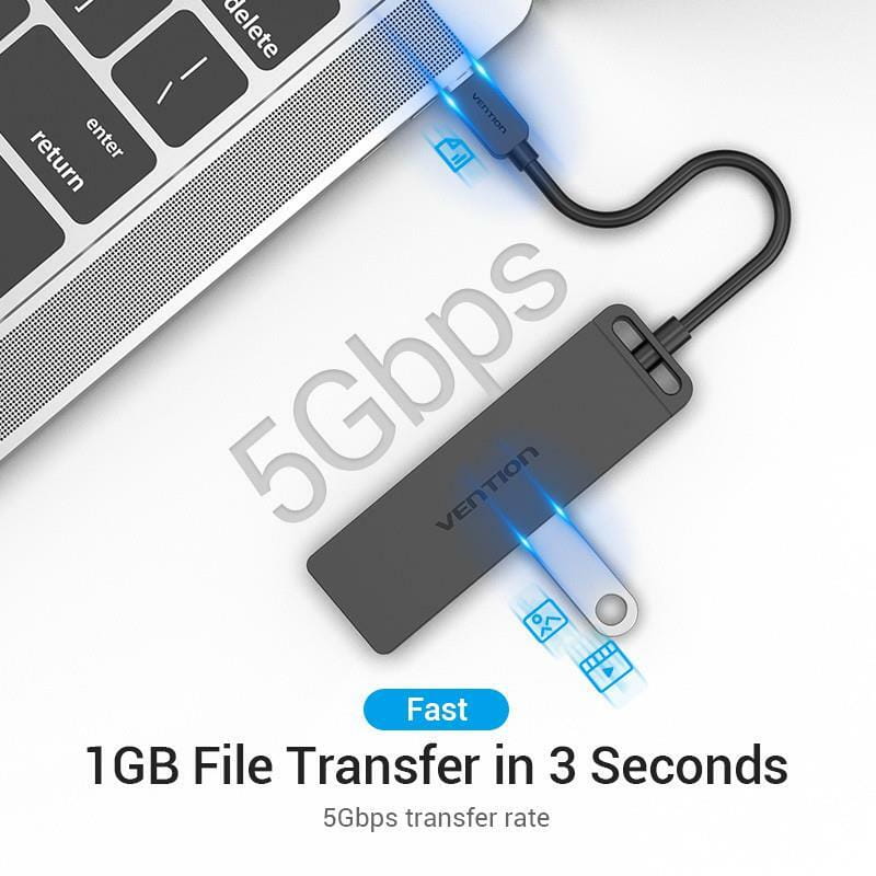 USB-хаб Vention TGKBB 4 ports Black
