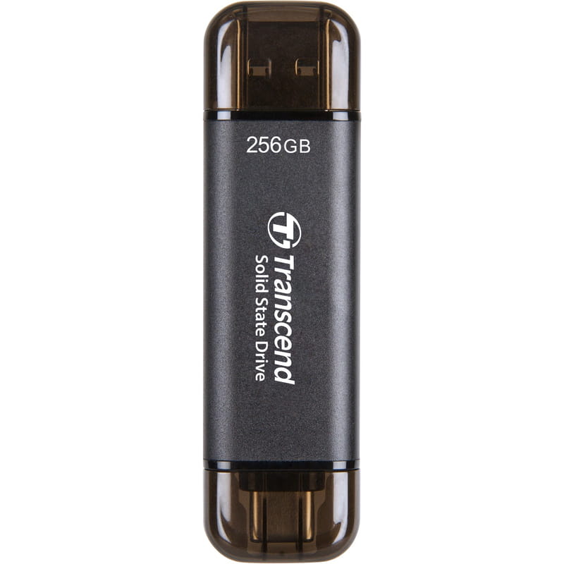 Накопичувач зовнішній SSD USB Type-A/Type-C 256GB Transcend ESD310С Black (TS256GESD310C)