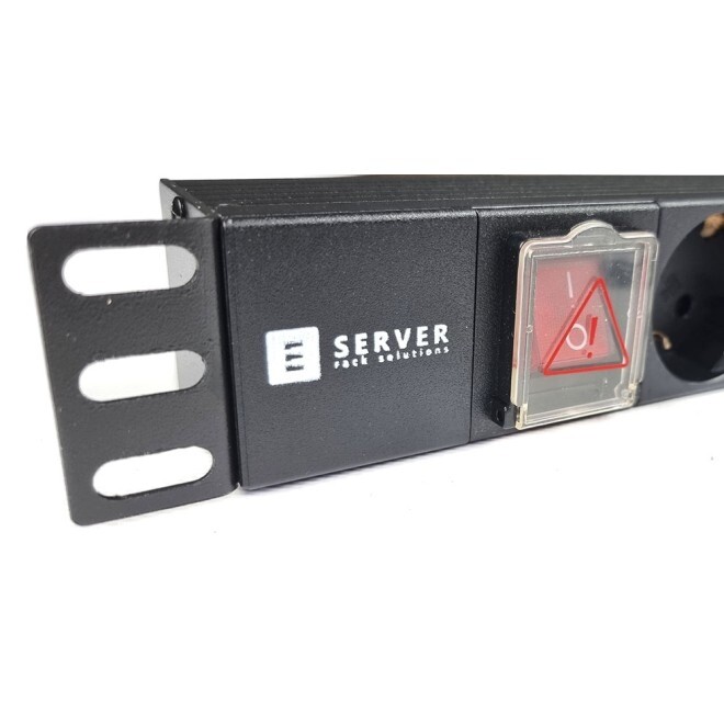 Блок розеток EServer 1U 19" (WT-2261A-GER-8WAY-WO) 8 розеток, Black