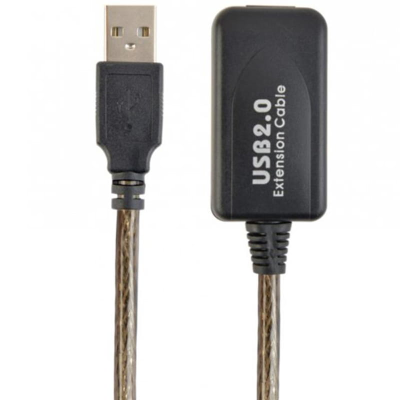 Кабель Cablexpert USB - USB V 2.0 (M/F), активний подовжувач, 10 м, чорний (UAE-01-10M)