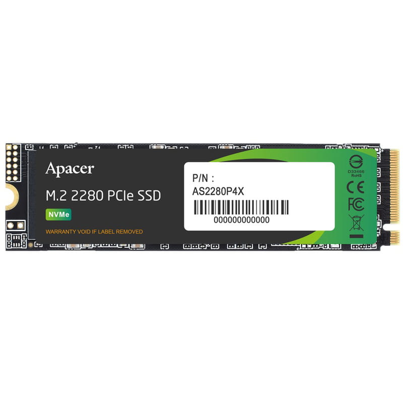 Накопичувач SSD  256GB Apacer AS2280P4X M.2 2280 PCIe 3.0 x4 3D TLC (AP256GAS2280P4X-1)