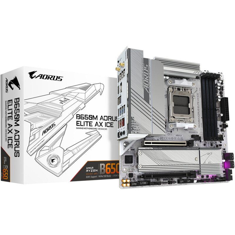 Материнская плата Gigabyte B650M Aorus Elite AX Ice Socket AM5