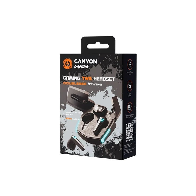Bluetooth-гарнитура Canyon Doublebee GTWS-2 Gaming Black (CND-GTWS2B)