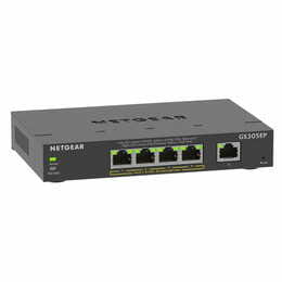 Коммутатор Netgear GS305EP-100PES (4xGE PoE+, 1xGE, max PoE 63W, управляемый)