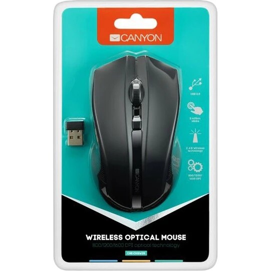 Миша бездротова Canyon CNE-CMSW05B Black