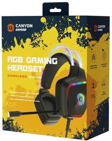 Гарнитура Canyon Darkless GH-9A Gaming 3.5 мм RGB Black (CND-SGHS9A)