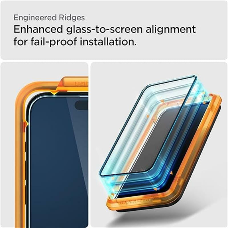 Захисне скло Spigen Glas.tR AlignMaster FC для Apple iPhone 15, Black, 2шт (AGL06906)
