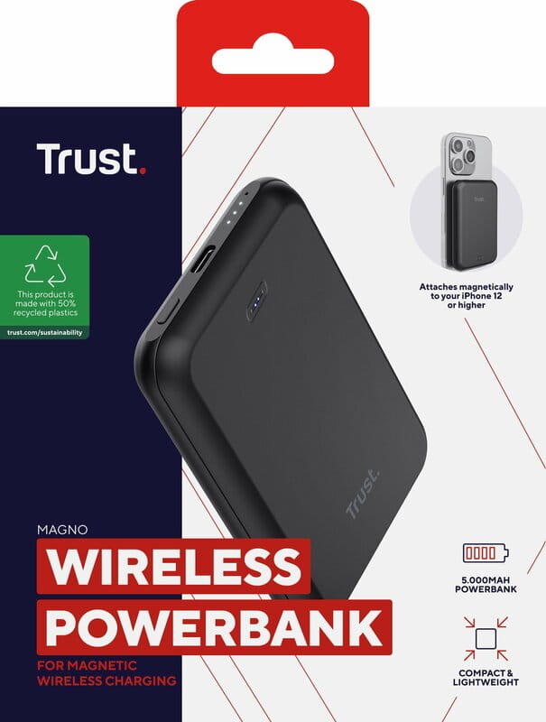 Универсальная мобильная батарея Trust Magnetic 5000mAh Black (24877)