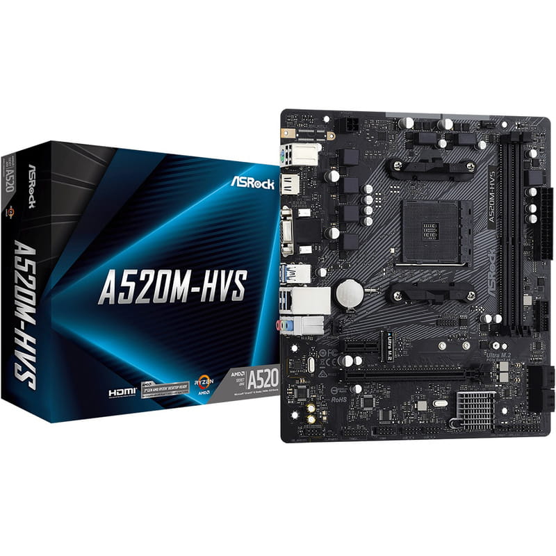 Материнська плата ASRock A520M-HVS Socket AM4
