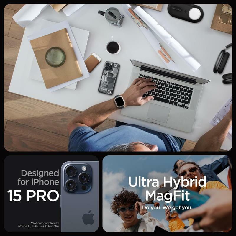 Чохол-накладка Spigen Ultra Hybrid MagFit для Apple iPhone 15 Pro Zero One (ACS06721)
