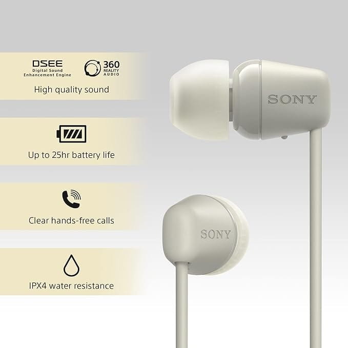 Bluetooth-гарнитура Sony WI-C100 Beige (WIC100C.CE7)
