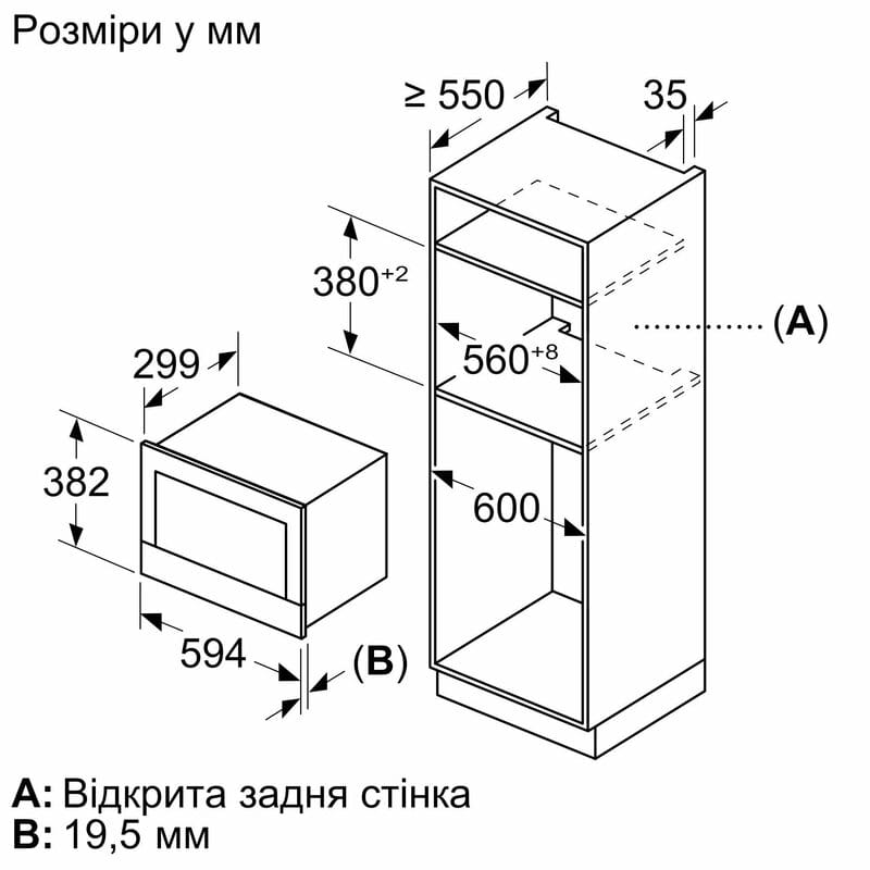 Вбудована мікрохвильова піч Bosch BFL7221W1