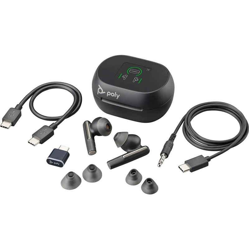 Bluetooth-гарнитура Poly Voyager Free 60+ Earbuds + BT700C + TSCHC Black (7Y8G4AA)