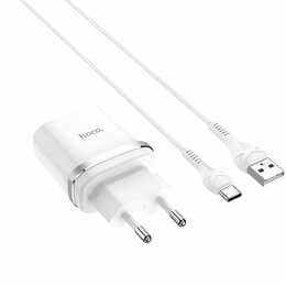 Сетевое зарядное устройство Hoco C12Q (1USB, 3А) QC3.0 White (S23111) + кабель Type-C