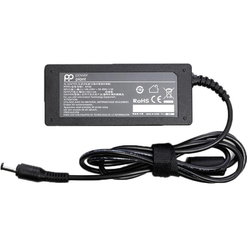 Блок живлення PowerPlant для ноутбука Toshiba 220V, 15V 60W 4A, 6.3х3.0 (TO60C6330)