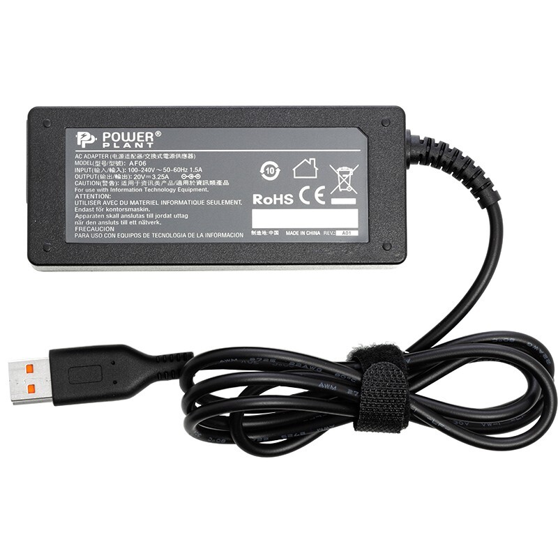Блок питания PowerPlant для ноутбука IBM/Lenovo 220V, 20V 65W 3.25A, Yoga3 (IB65HYOGA)