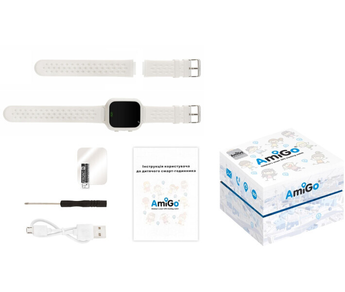 Детские смарт-часы AmiGo GO009 Camera+LED WiFi White