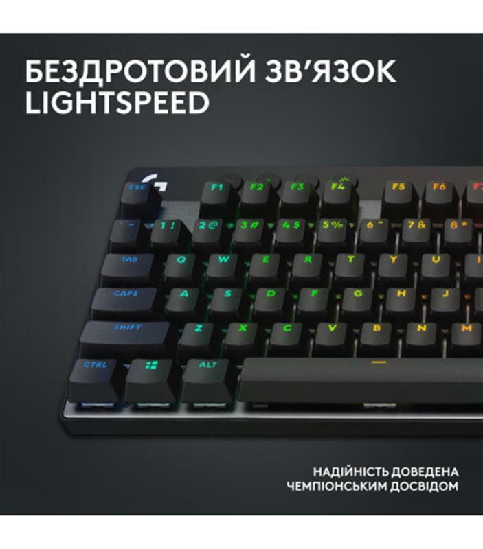 Клавiатура бездротова Logitech G PRO X TKL Lightspeed Black Tactile (920-012136)