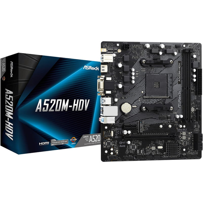 Материнская плата ASRock A520M-HDV Socket AM4